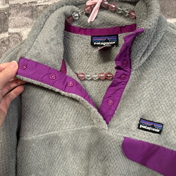 Patagonia Re-Tool Snap-T Pullover sweater jacket gray purple fleece - Picture 5 of 11
